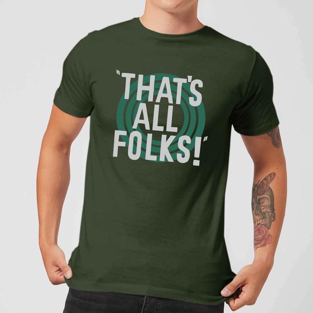 Looney Tunes Camiseta ¡Eso Es Todo Amigos! - Hombre - Verde oscuro on Productcaster.