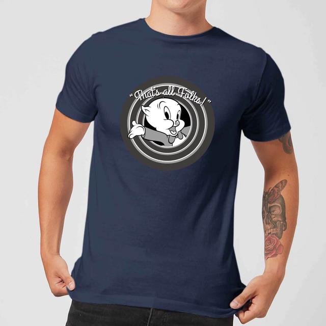 Looney Tunes Camiseta Porky Pig ¡Eso Es Todo Amigos! - Hombre - Azul Marino on Productcaster.