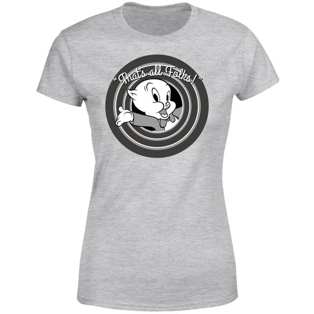 Looney Tunes Camiseta Porky Pig ¡Eso Es Todo Amigos! - Mujer - Gris on Productcaster.