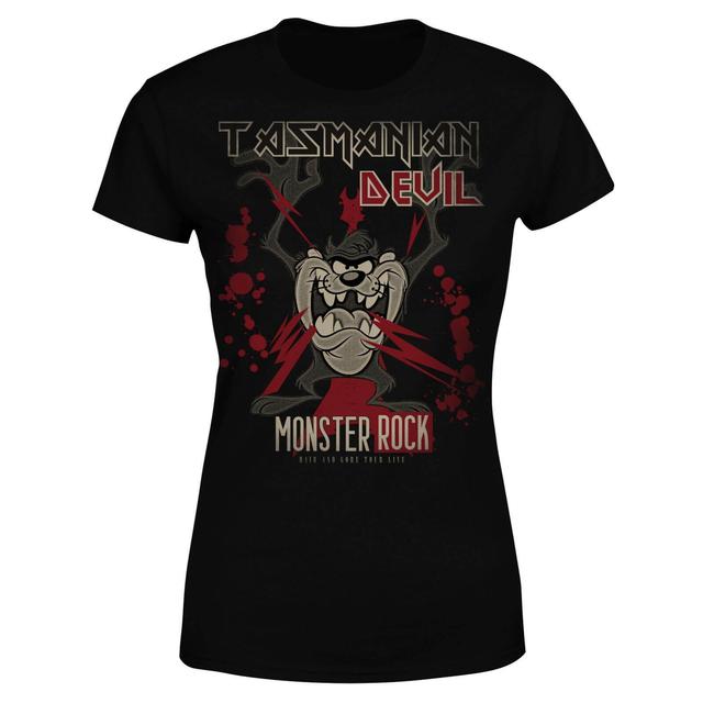 Looney Tunes Camiseta Demonio de Tasmania Monster Rock - Mujer - Negro on Productcaster.