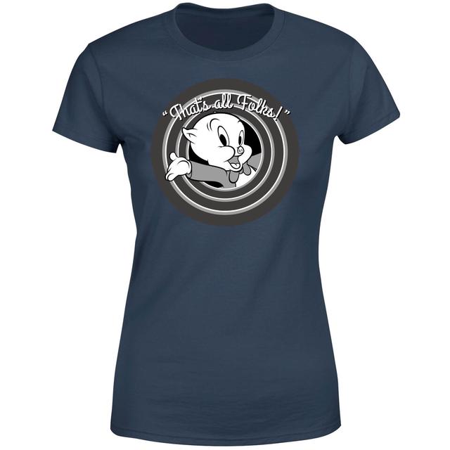 Looney Tunes Camiseta Porky Pig ¡Eso Es Todo Amigos! - Mujer - Azul Marino on Productcaster.