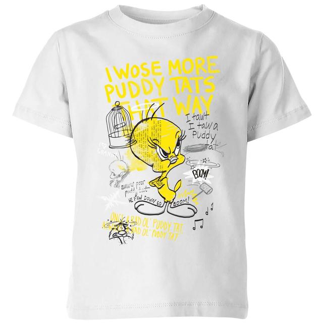 Looney Tunes Tweety Pie More Puddy Tats Kids' T-Shirt - White - 3-4 Years - White on Productcaster.