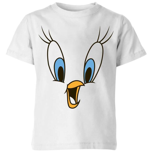 Looney Tunes Tweety Face Kinder T-shirt - Wit - 98/104 (3-4 jaar) - Wit on Productcaster.