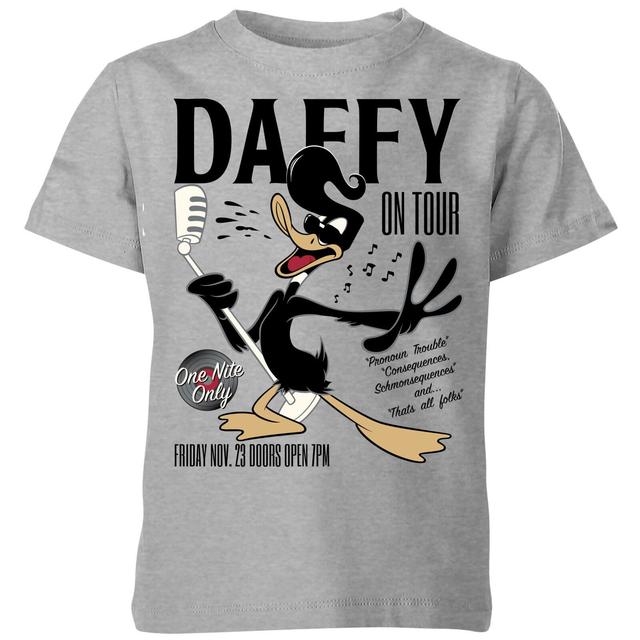 Looney Tunes Daffy Concert Kids' T-Shirt - Grey - 7-8 Years on Productcaster.