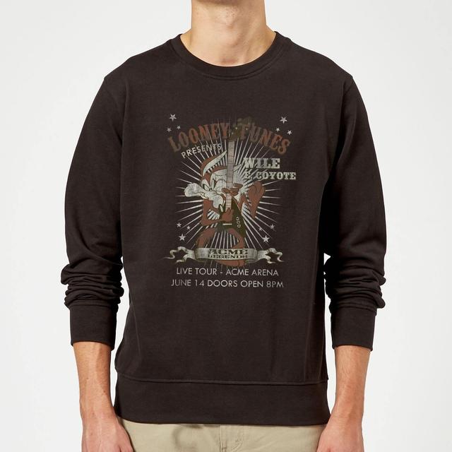 Looney Tunes Wile E Coyote Guitar Arena Tour Sweatshirt - Black - XL - Svart on Productcaster.