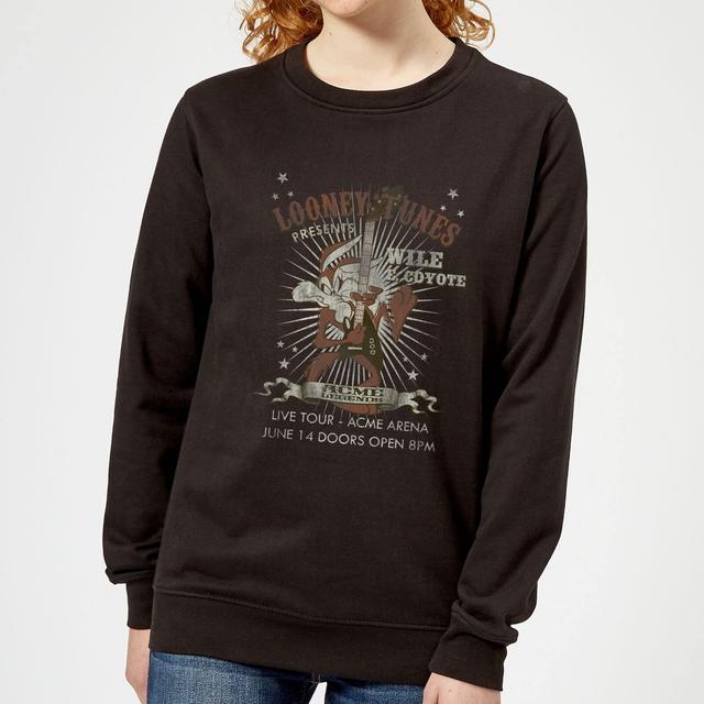 Looney Tunes Wile E Coyote Guitar Arena Tour Damen Pullover - Schwarz - S on Productcaster.