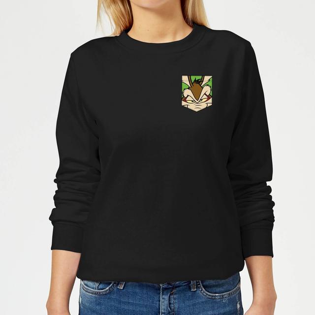 Looney Tunes Wile E Coyote Face Faux Pocket Women's Jumper - Black - M - Black on Productcaster.