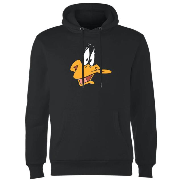 Looney Tunes Daffy Duck Face Hoodie - Black - XL on Productcaster.