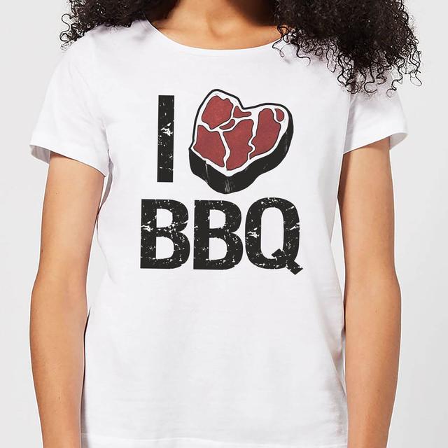 I Love BBQ Women's T-Shirt - White - S - White on Productcaster.