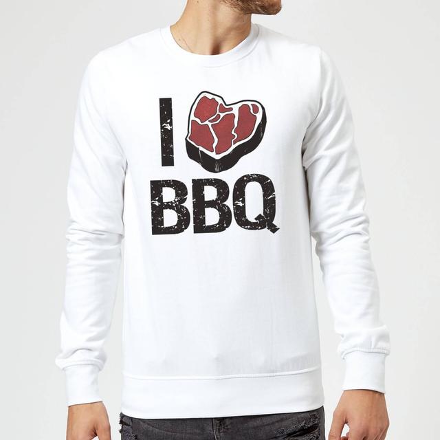 I Love BBQ Sweatshirt - White - L - Weiß on Productcaster.