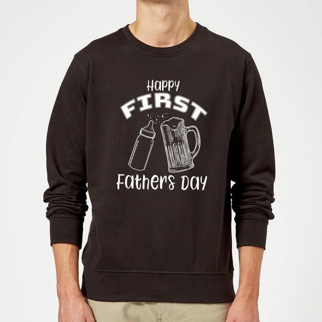 Happy First Fathers Day Sweatshirt - Black - S - Schwarz on Productcaster.