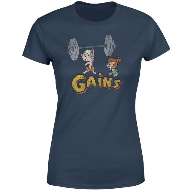 The Flintstones Distressed Bam Bam Gains Women's T-Shirt - Navy - L - Navy on Productcaster.