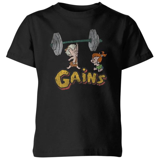 The Flintstones Distressed Bam Bam Gains Kids' T-Shirt - Black - 3-4 år - Svart on Productcaster.