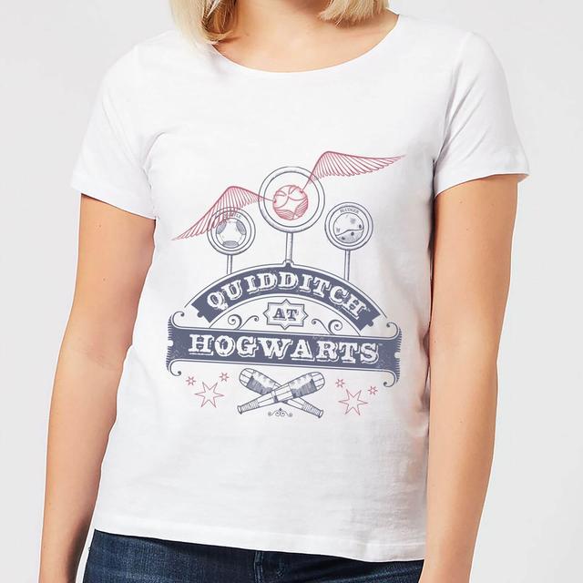 Harry Potter Quidditch At Hogwarts Women's T-Shirt - White - S on Productcaster.