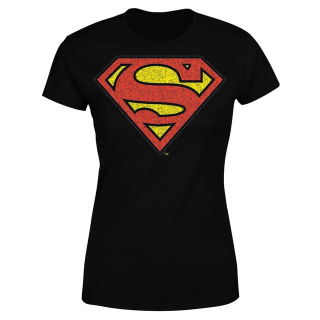 Originals Official Superman Crackle Logo Damen T-Shirt - Schwarz - XXL on Productcaster.