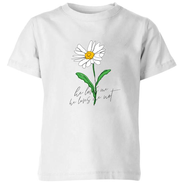 My Little Rascal He Loves Me, He Loves Me Not Kids' T-Shirt - White - 5-6 Jahre - Weiß on Productcaster.