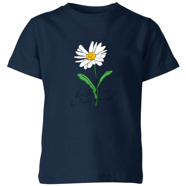 My Little Rascal He Loves Me, He Loves Me Not Kids' T-Shirt - Navy - 7-8 Jahre - Marineblau on Productcaster.