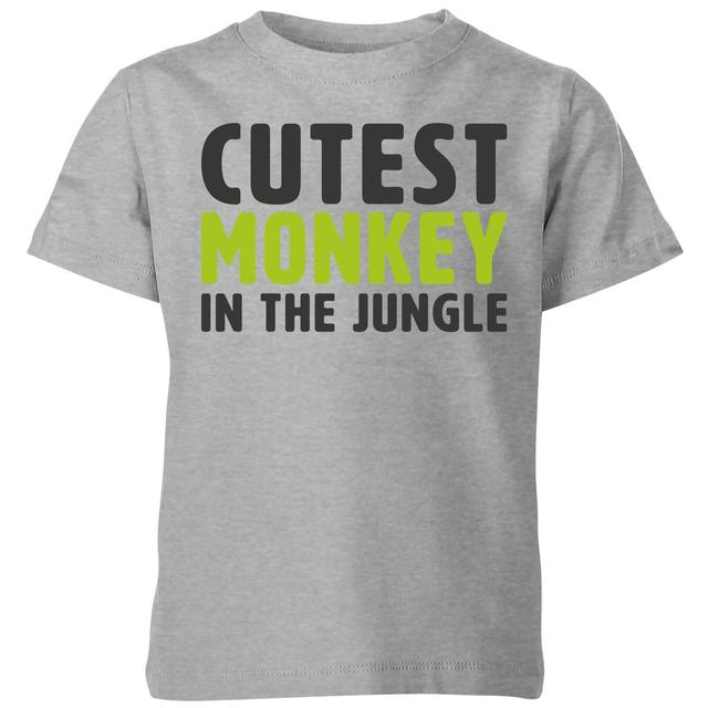 My Little Rascal Cutest Monkey In The Jungle Kids' T-Shirt - Grey - 7-8 Years - Grey on Productcaster.