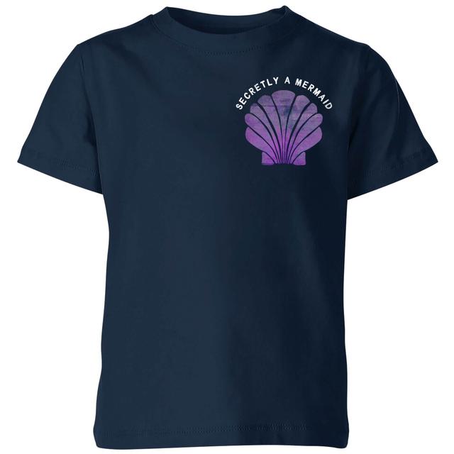 My Little Rascal Secretly A Mermaid Kids' T-Shirt - Navy - 5-6 Jahre - Marineblau on Productcaster.