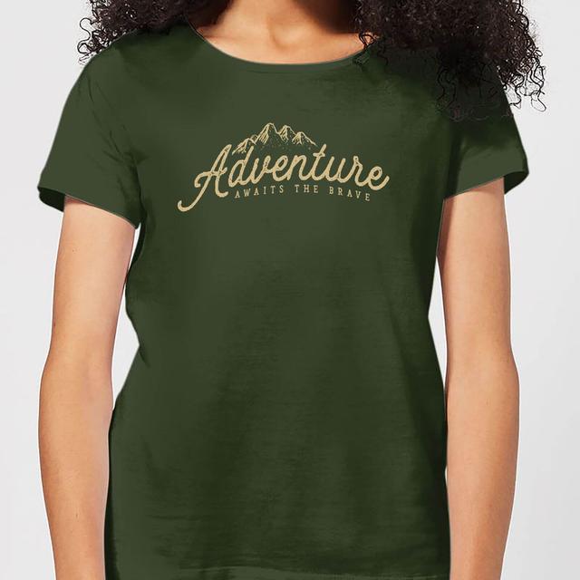 Adventure Awaits The Brave Women's T-Shirt - Forest Green - XL - Forest Green on Productcaster.