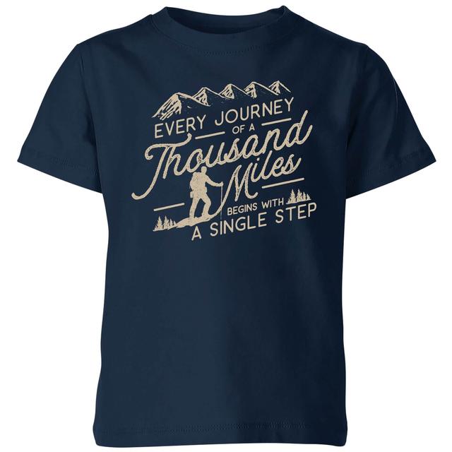 Every Journey Begins With A Single Step Kids' T-Shirt - Navy - 3-4 Years - Navy on Productcaster.