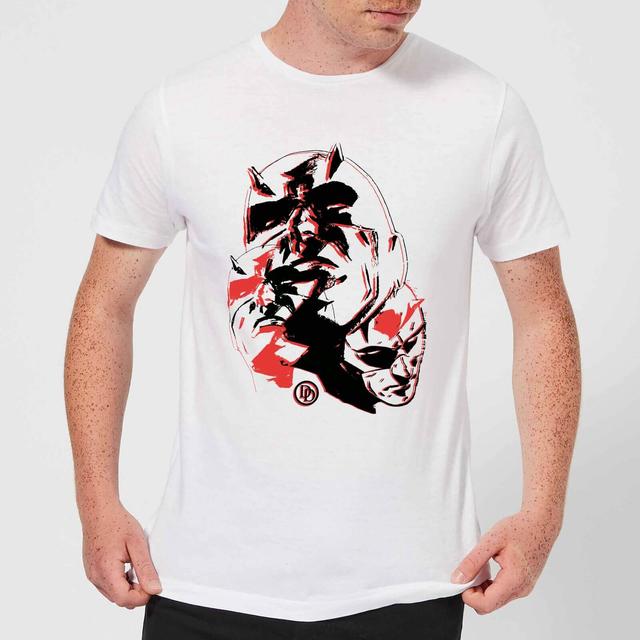 Camiseta Daredevil Layered Faces para hombre de Marvel Knights - Blanco - 5XL on Productcaster.