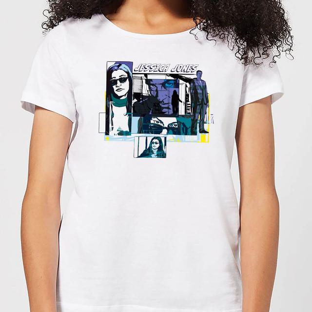 Marvel Knights Jessica Jones Comic Panels Women's T-Shirt - White - XL on Productcaster.