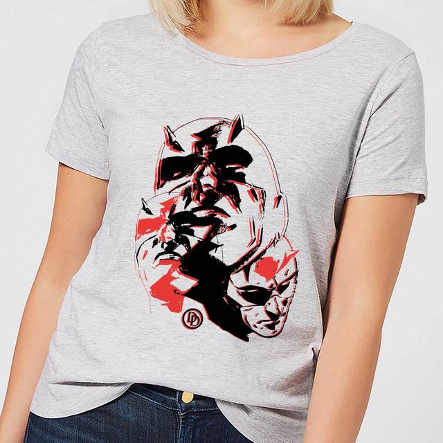 Camiseta Daredevil Layered Faces para mujer de Marvel Knights - Gris - S - Gris on Productcaster.