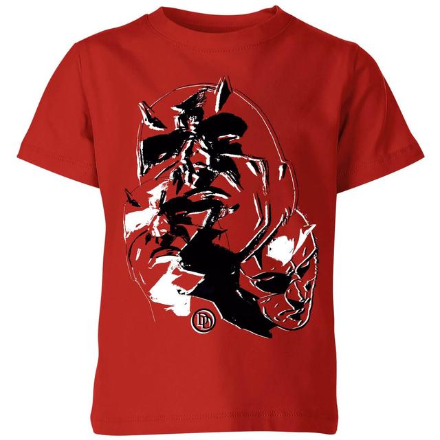 Marvel Knights Daredevil Layered Faces Kinder T-shirt - Rood - 98/104 (3-4 jaar) - Rood on Productcaster.