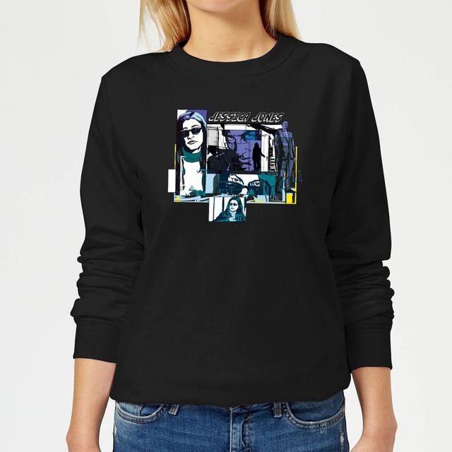 Marvel Knights Jessica Jones Comic Panels Women's Sweatshirt - Black - XL - Black on Productcaster.