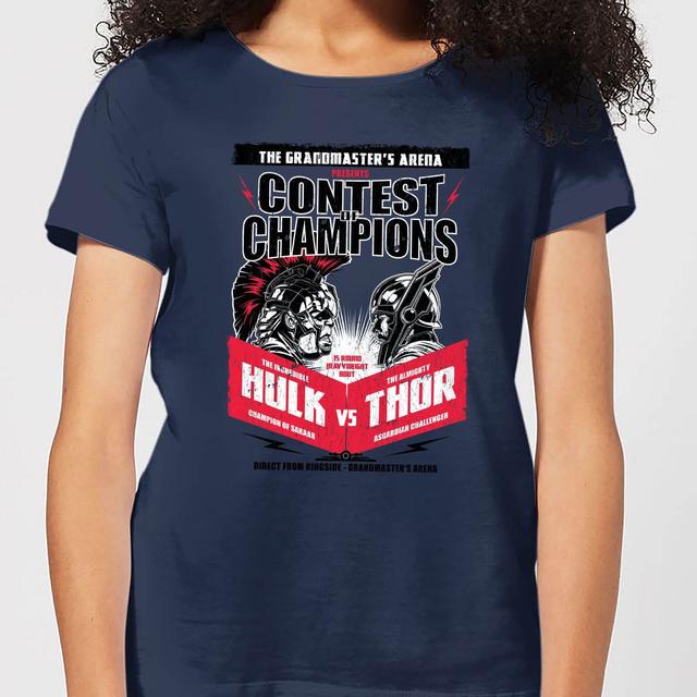 Marvel Thor Ragnarok Champions Poster Women's T-Shirt - Navy - S on Productcaster.