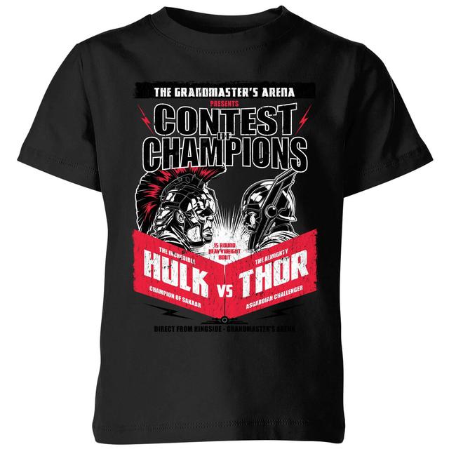 Marvel Thor Ragnarok Champions Poster Kids' T-Shirt - Black - 11-12 Years on Productcaster.