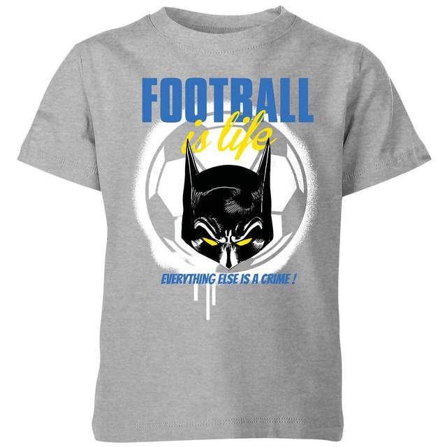 DC Comics Batman Football Is Life Kinder T-Shirt - Grau - 7-8 Jahre on Productcaster.