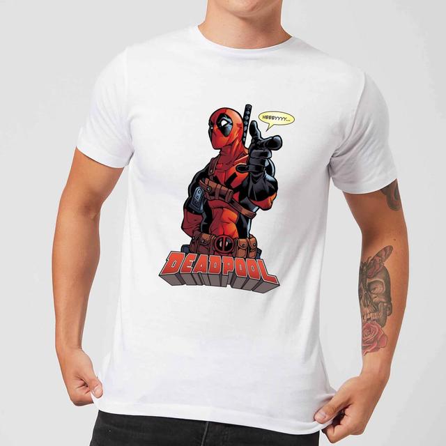 Marvel Deadpool Hey You Men's T-Shirt - White - XXL on Productcaster.