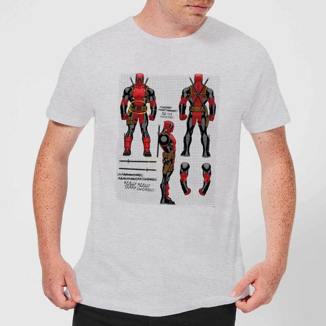 Marvel Deadpool Action Figure Plans Herren T-Shirt - Grau - XS - Grau on Productcaster.