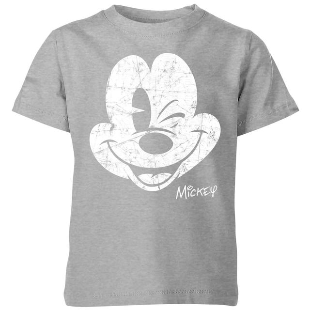 Disney Worn Face Kids' T-Shirt - Grey - 9-10 Years on Productcaster.