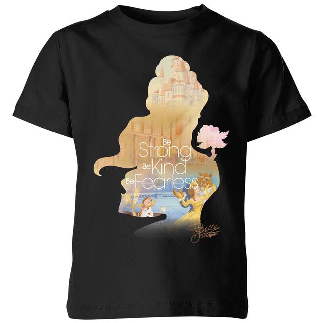 Disney Princess Filled Silhouette Belle Kids' T-Shirt - Black - 5-6 Years - Black on Productcaster.