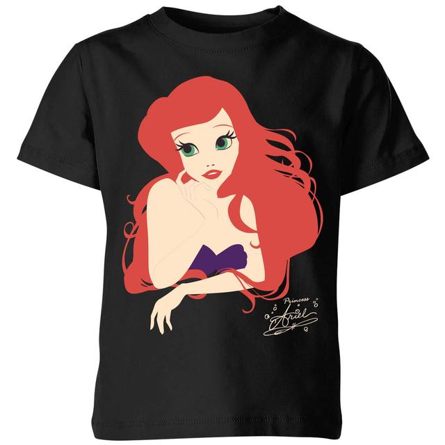 Disney Princess Colour Silhouette Ariel Kids' T-Shirt - Black - 3-4 år - Svart on Productcaster.