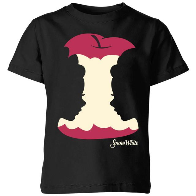 Disney Princess Colour Silhouette Schneewittchen Apple Kinder T-Shirt - Schwarz - 9-10 Jahre on Productcaster.