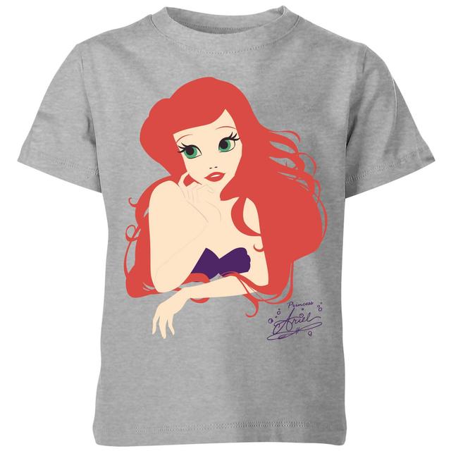 Disney Princess Colour Silhouette Ariel Kids' T-Shirt - Grey - 9-10 Years on Productcaster.