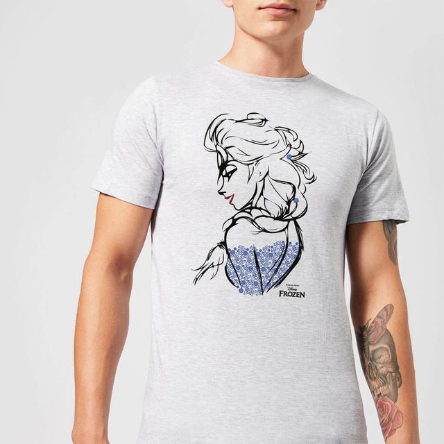 Die Eiskönigin Elsa Sketch Herren T-Shirt - Grau - XL on Productcaster.