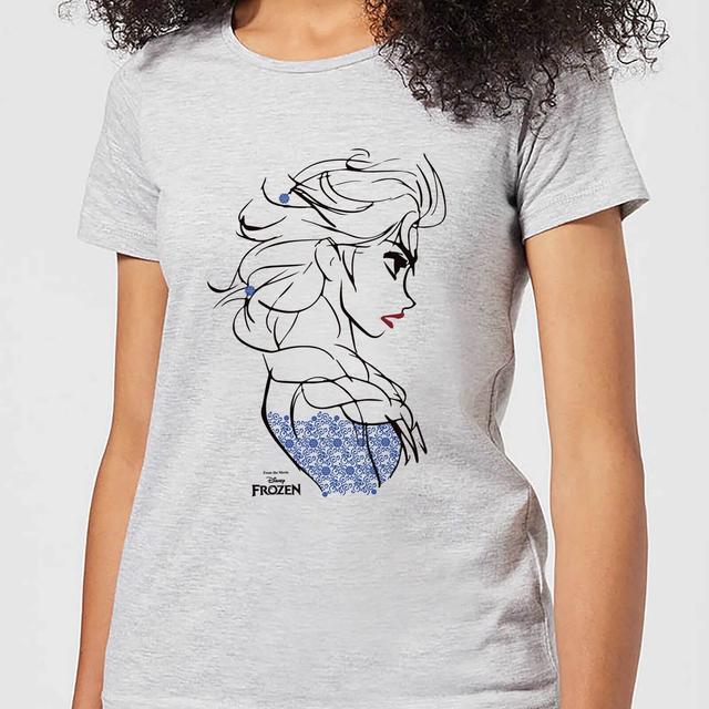 Frozen Elsa Sketch Strong Dames T-shirt - Grijs - XXL on Productcaster.