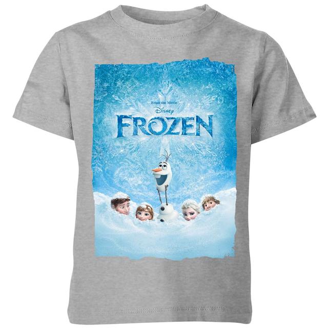 Die Eiskönigin Snow Poster Kinder T-Shirt - Grau - 7-8 Jahre on Productcaster.