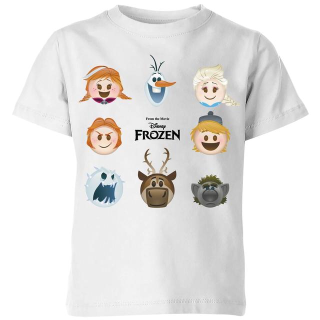 Disney Frozen Emoji Heads Kids' T-Shirt - White - 11-12 Years on Productcaster.