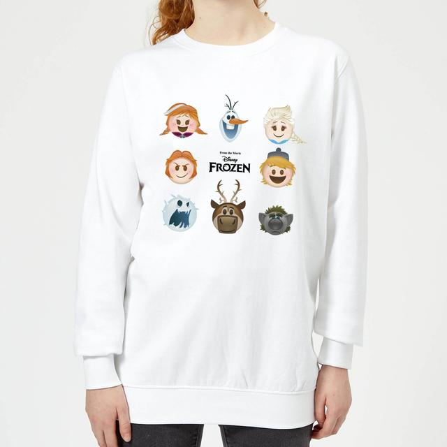 Die Eiskönigin Emoji Heads Damen Pullover - Weiß - L on Productcaster.