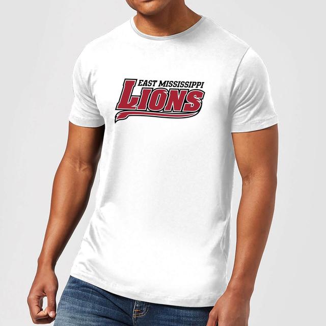 East Mississippi Community College Lions Script Logo Men's T-Shirt - White - L on Productcaster.