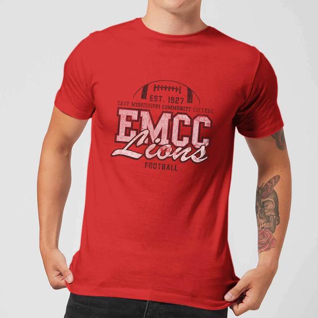 East Mississippi Community College Lions Distressed Men's T-Shirt - Red - M on Productcaster.