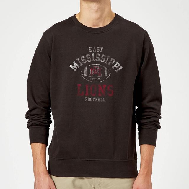 East Mississippi Community College Lions Football Distressed Sweatshirt - Black - L on Productcaster.