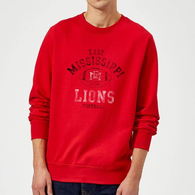 East Mississippi Community College Lions Football Distressed Sweatshirt - Red - XL on Productcaster.