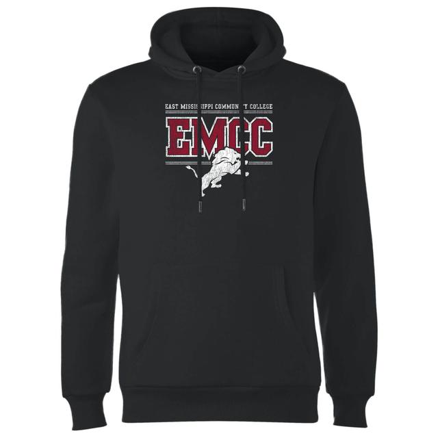 East Mississippi Community College Distressed Lion Hoodie - Black - XL on Productcaster.